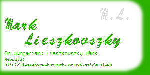 mark lieszkovszky business card
